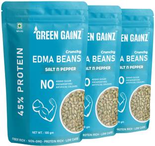 Green Gainz Roasted Edamame Salt n Pepper Flavour | 100% Veg High Protein Snack