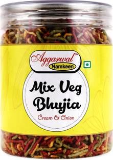 aggarwalnamkeen Mix veg Bhujiya cream & onionCrispy & Spicy Snack for Anytime Cravings (100gm)