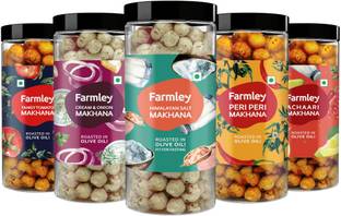 Farmley Achaari,Peri Peri,Tangy Tomato,CreamNOnion,Himalayan Salted Roasted Makhana