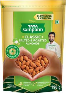 Tata Sampann Salted & Roasted Almonds, Flavourful & Crunchy, No Preservatives