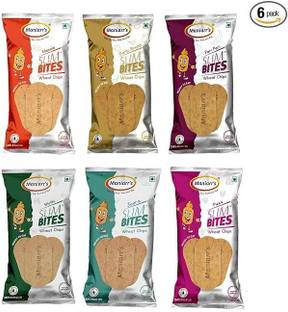 Maniarr's Plain Slim Bites Khakhra Combo 6 Packs | 6 Flavors | 360g Healthy Snack