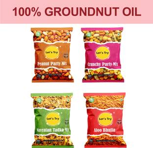 Let's Try Combo Pack (Aloo Bhujia, Navratan, Peanut Party , Crunchy Party)
