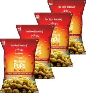 Khari Foods Peri Peri Makhana Pops, Crunchy & Roasted, Fibre & Protein Rich, Healthy Snacks