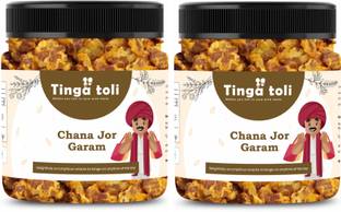 TINGA TOLI Roasted Chana Jhor Garam |Oil-Free |Gluten Free Low Fat Healthy Snacks Jar Pack