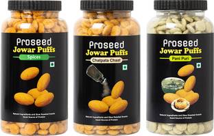 Proseed Jowar Puffs Pani Puri, Chatpata Chat, Spices,Healthy Roasted Tasty Snacks