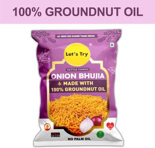 Let's Try Onion Bhujia, Made with 100% Groundnut Oil (No palm Oil)