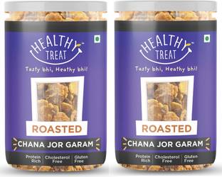 Healthy Treat Roasted Chana JOR Garam Combo 400 gm ( Pack of 2 , Each 200 gm) | Oil-Free I Protein-Rich | Gluten Free | Vegan