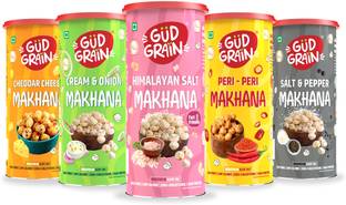 Gud Grain Roasted Makhana Variety Pack | Healthy Snack | Protein Rich | Calcium Rich |
