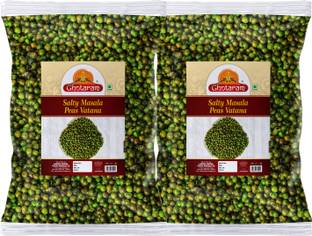 GHOTARAM Masala Matar Bhuna Masala Green Matar Spicy Roasted Pea Chakhna Snack-150g*2Pack