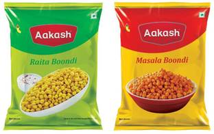 AAKASH Plain & Masala Boondi Combo |150 Gm Each | Raita Boondi that makes your raita
