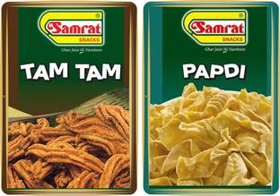 SAMRAT | Assorted Combo Pack of 2 | TAM TAM | PAPDI |Tasty & Healthy Snacks| Namkeen|