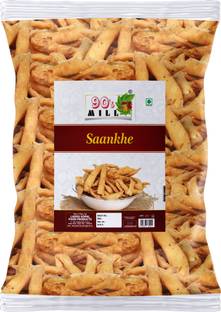 90's MILL Sankhe Fali Mathri Milk Mathi Khasta Mathari Snack Mathri Munchies-300g*1Pack