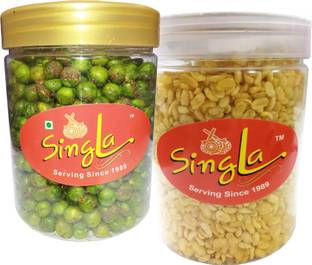 singla's HARI Matar 250g , Moong Dal 250g Combo pack of 2