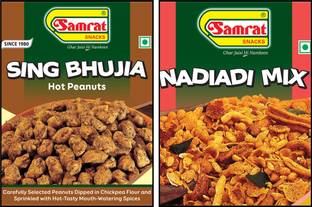 SAMRAT |Combo Pack of 2|SING BHUJIA (Tasty Peanuts) |NADIADI MIX|TASTY SNACKS|NAMKEEN|