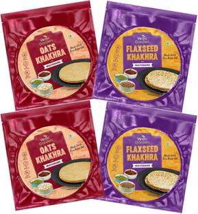 Vedic Garden Healthy Khakhra Combo of Oats and Flaxseed Flavor Multigrains Diet Indian Snacks