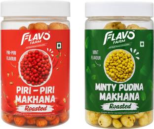 FlavoFarm Piri Piri and Pudina Roasted Makhana Crunchy Healthy Flavoured Foxnuts Snack