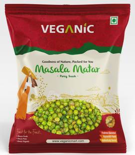 Veganic rganic Roasted Green Peas (Crunchy) | Salted & Masala Green Peas 250g