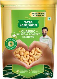 Tata Sampann Salted & Roasted Cashews, Flavourful & Crunchy, No Preservatives