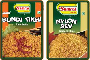 SAMRAT |Assorted Combo Pack of 2 |BUNDI TIKHI | NYLON SEV BHUJIA |Tasty Snacks| Namkeen
