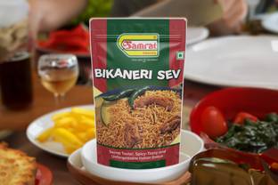 SAMRAT | Bikaneri Bhujia Sev Crazy Slims | Crispy Tangy and Flavorful Namkeen Snacks |