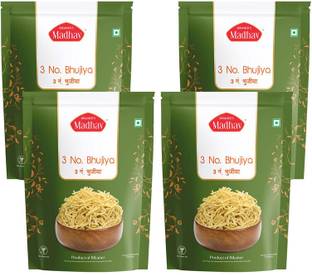 MADHAV 3 No. Bhujiya 1.6Kg (400Gm x 4) No Palm Oil | Soft Bhujia | No Palm Oil