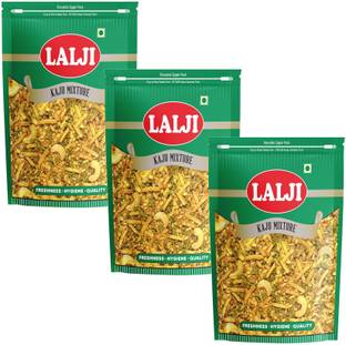 lalji Kaju Mixture 1.2Kg (400Gm x 3) Bikaneri Namkeen Spicy and Crispy Healthy Snack