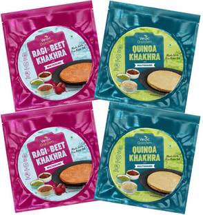 Vedic Garden Healthy Khakhra Combo of Quinoa & Ragi beetroot Flavor Multigrains Indian Snack