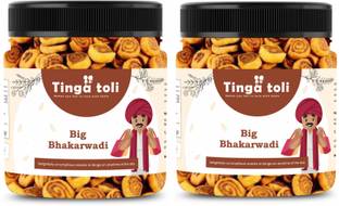 TINGA TOLI Special Gujrati Big Bhakarwadi Snacks |Indian Namkeen Big Bhakarwadi| Jar Pack