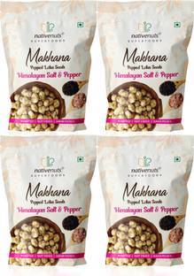 Nativenuts Himalayan Salt Roasted Makhana, Handpicked super snack. NON FRIED
