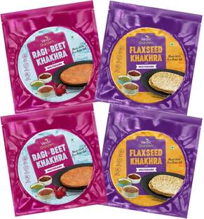 Vedic Garden Healthy Khakhra Combo of Ragi beetroot & Flaxseed Flavor Multigrain Indian Snack