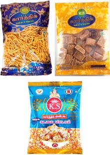 KARTHICK SWEETS K.S Ko Ko Mittai, KS Kadalai Mittai, Karasev (700 gm)