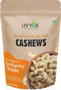 LIVYOR Premium Roasted and Salted Cashew Nuts | Super Nutritious Dry Fruit Snack