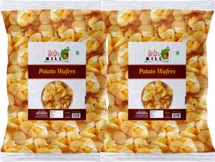 90's MILL Potato Chips Navratri Diwali Rakhi Utsav Snack Aloo Wafers Aloo Chips-150g*2Pack