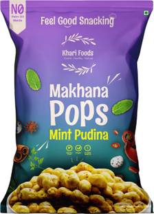 Khari Foods Pudina Makhana Pops, Crunchy & Roasted, Fibre & Protein Rich, Healthy Snacks