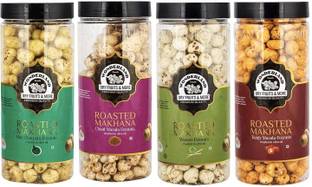 WONDERLAND Foods (Device) Roasted Makhana Mint Chatpata, Chaat Masala, Tangy Masala & Wasabi Fox Nuts 400g