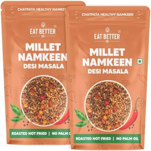 EAT BETTER CO Crispy Millet Mixture - Desi Masala | Chatapata Healthy Namkeen - Pack of Two