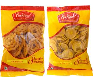 nanees' foods Kai Murukku & Thattai Murukku Combo | Hand Murukku | Thattai/Nippattu/Chekkalu | Combo Pack