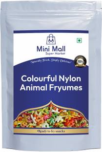 MINIMALL SUPER MARKET Multi color Animal Shape Fryums Snacks/ Ready to fry /Colorful Fryums