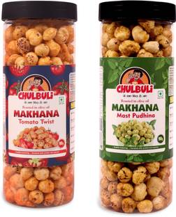 ppchulbuli Combo Of Tomato Twist & Mast Pudhina Makhana Roasted in Olive Oil Lotus Seeds(Makhana)