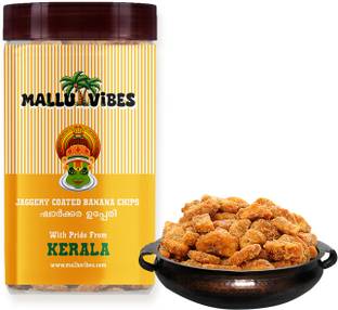 Mallu Vibes Jaggery Coated Banana Chips (Sharkara Upperi)