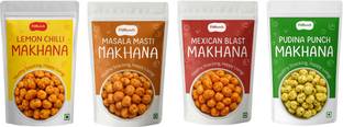FitMunch Lemon Chilli, Masala Masti, Mexican Blast,Pudina Punch Flavoured Roasted Makhana