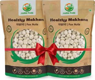FARM PURE Healthy Phool Makhana, 100% Natural Gluten Free High Protein Fox Nuts Super Food