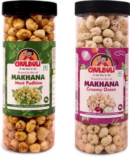 ppchulbuli Combo Mast Pudhina & Creamy Onion Makhana Roasted in Olive Oil