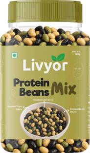 LIVYOR Protein Beans | Roasted Edamame, Soya Beans & Black Beans |