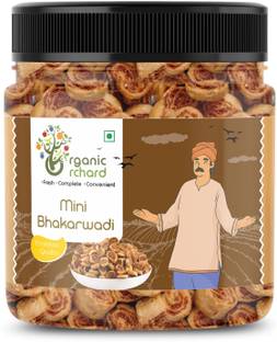 organic orchard Mini Bhakarwadi | Spicy Bakarwadi Namkeen | Crispy & Crunchy Indian Snacks
