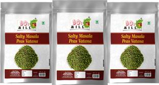90's MILL Indori Chatpata Green Masala Matar Namkeen Vatana Cocktail Chakhna-250g*3Pack
