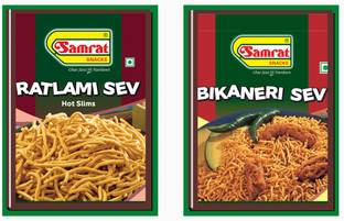 SAMRAT |Combo Pack of 2| BIKANERI SEV BHUJIA | RATLAMI SEV BHUJIA|Tasty Snacks|NAMKEEN|