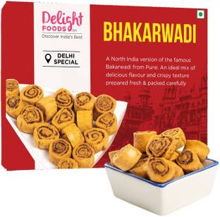 Delight Foods Bakarwadi (300g) | Special Chai Time Snacks | Healthy Namkeen |
