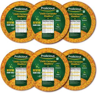 Prolicious Chilli Coriander Khakhra |NO Palm Oil |High Protein 1020g
