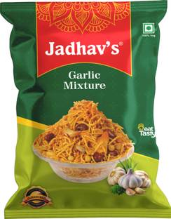 Jadhav's Namkeen Garlic Mixture | Crunchy & Tasty Lasun Chivda | Spicy Flavor Snacks|
